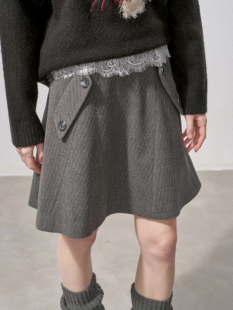 Woolen Plaid A-Line Short Skirt【s0000015220】