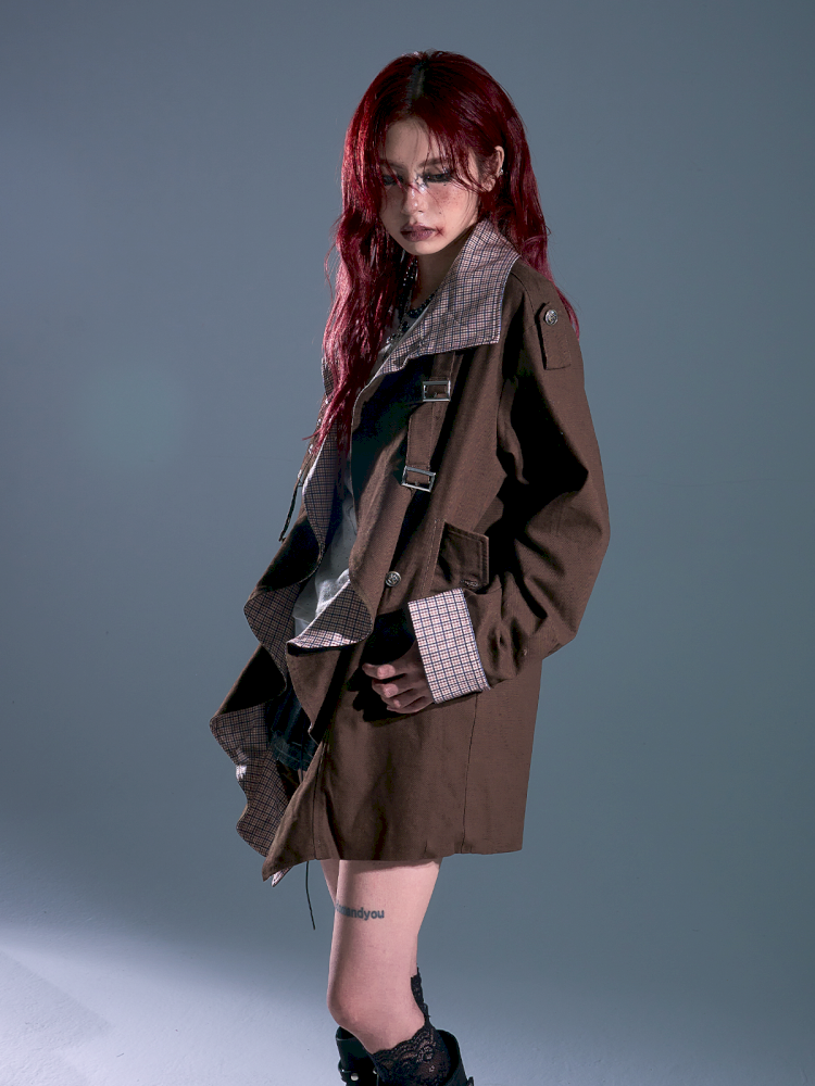 Lapel Mid-Length Silhouette Trench Coat【s0000013689】