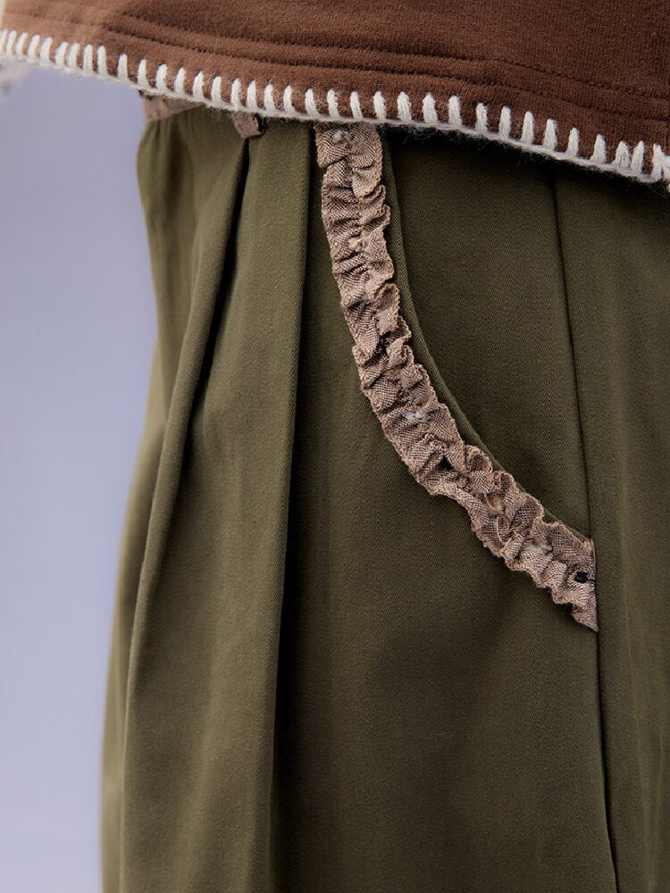 Patchwork Bud Green Cargo Pants【s0000015850】