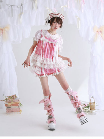 Pink Polka Dot Lolita Pants Skirt【s0000016552】