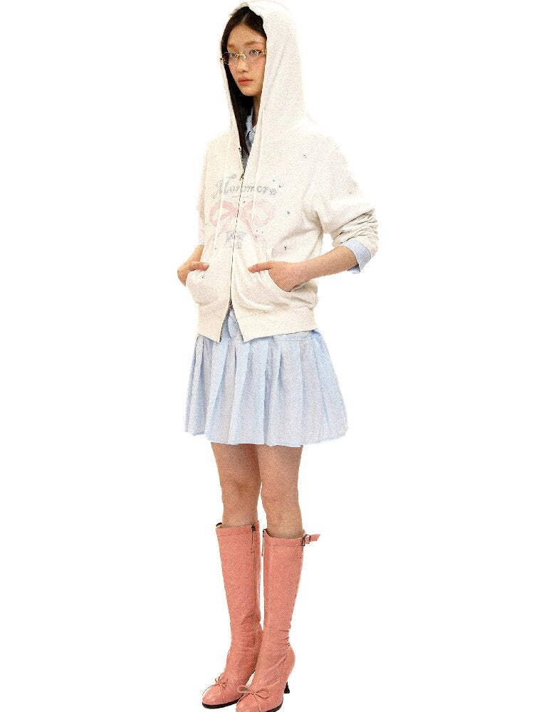Bow Print Diamond Sweat Cardigan【s0000016420】
