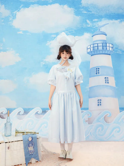 Blue and White Striped Dress【s0000014154】