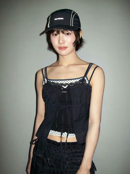 Bow Lace Ruffle Hem Camisole【s0000012489】