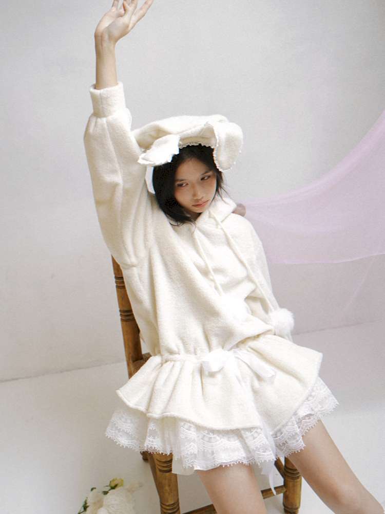 Plush Angel Ears Low Waist Dress【s0000014941】