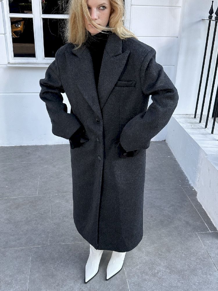 Gun barge collar wool coat【s0000004715】