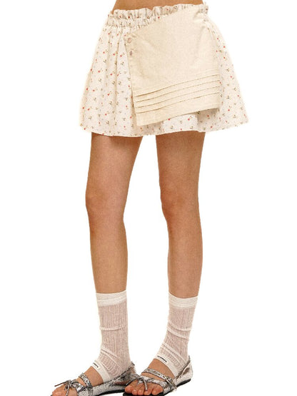 Tuck Pleated Faux Two-Piece Skirt【s0000017420】