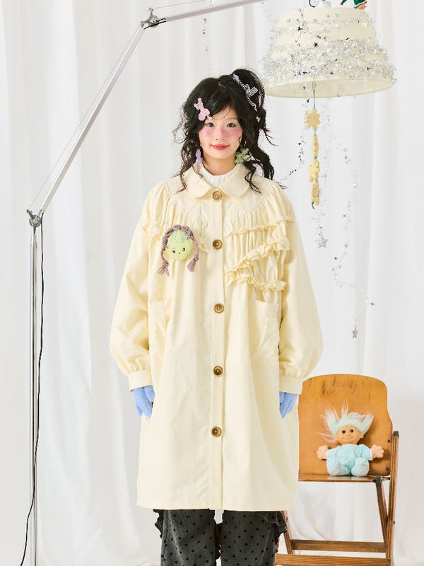 Doll Neck Long Loose Trench Coat【s0000011939】