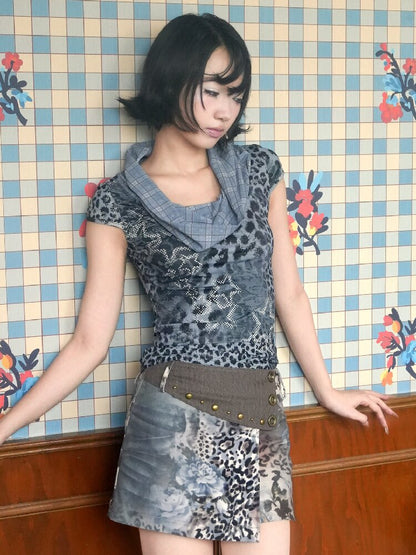 Vintage Leopard Floral Skirt【s0000018089】