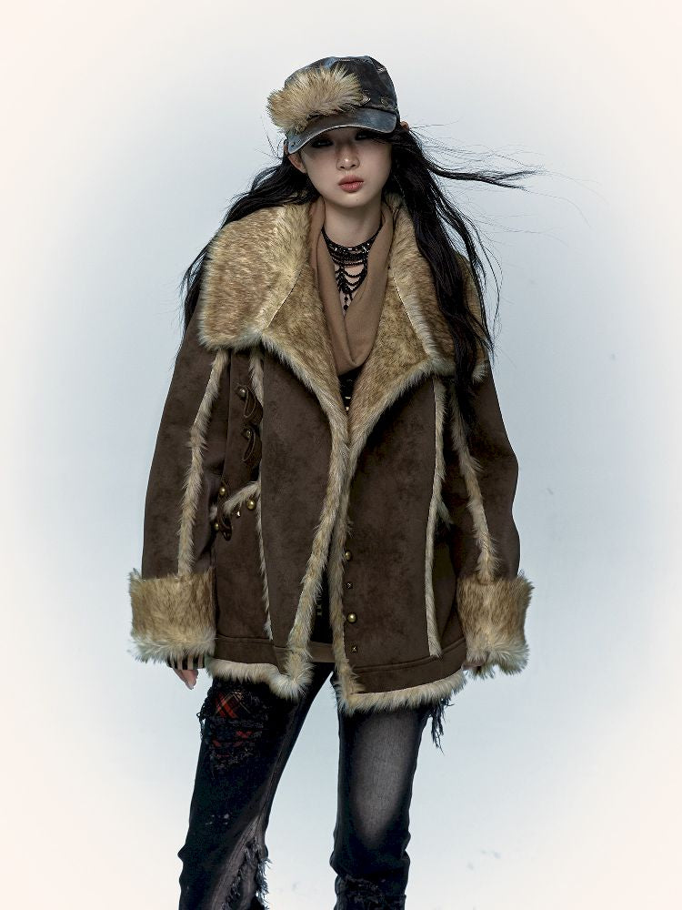 PUNK LAZY LOOSE FUR COAT [S0000011220]