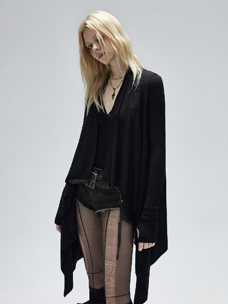 Black Lyocell Print Fungus Top【s0000016252】