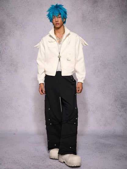 Knit Patchwork Rhinestone Jacket【s0000019148】