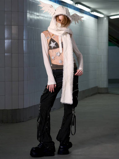 Angel Wings Face-Covering Hooded Scarf【s0000014417】