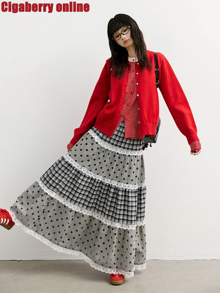 Large Hem A-line Long Half Skirt【s0000011420】