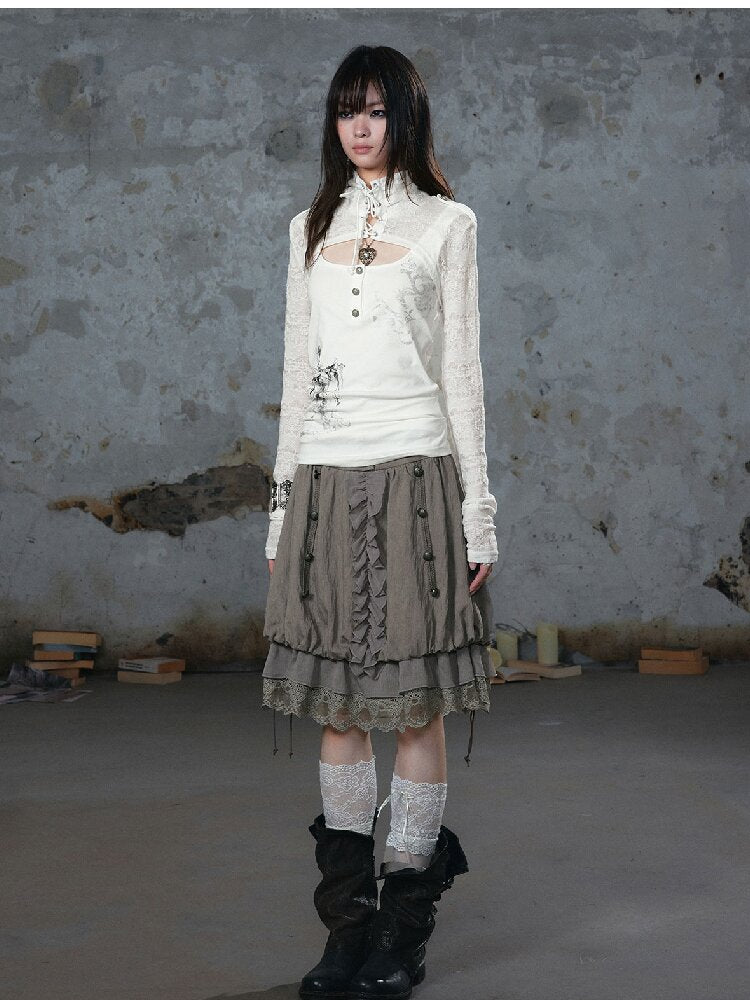 Chiffon Lace Patchwork Dress【s0000018106】
