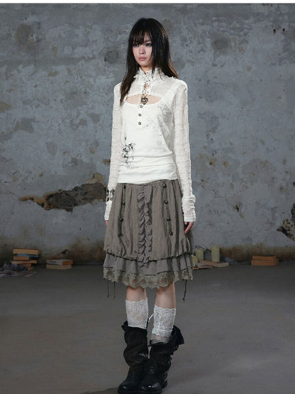 Chiffon Lace Patchwork Dress【s0000018106】