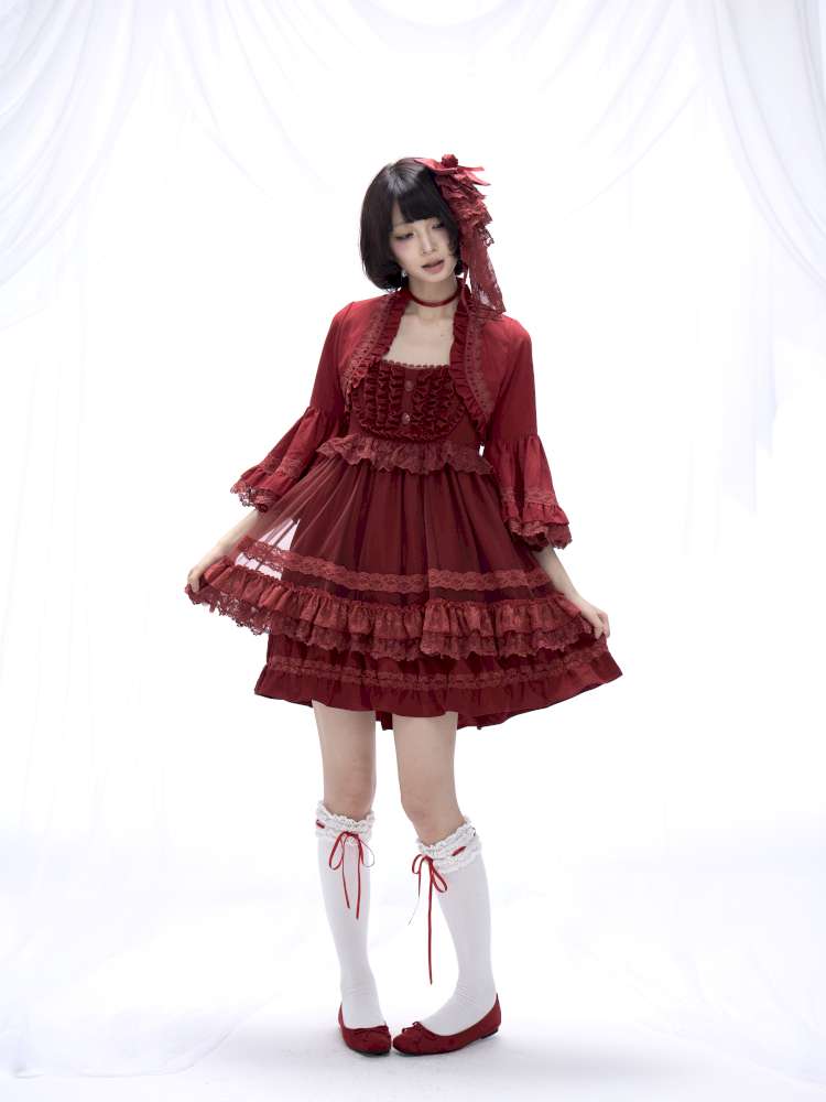 Dark Lolita Lace Mesh Sundress Dress【s0000014684】