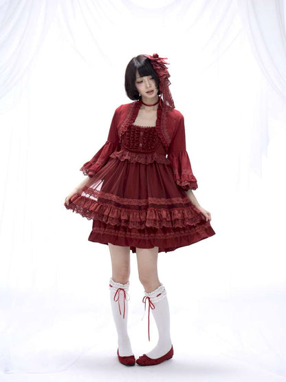 Dark Lolita Lace Mesh Sundress Dress【s0000014684】