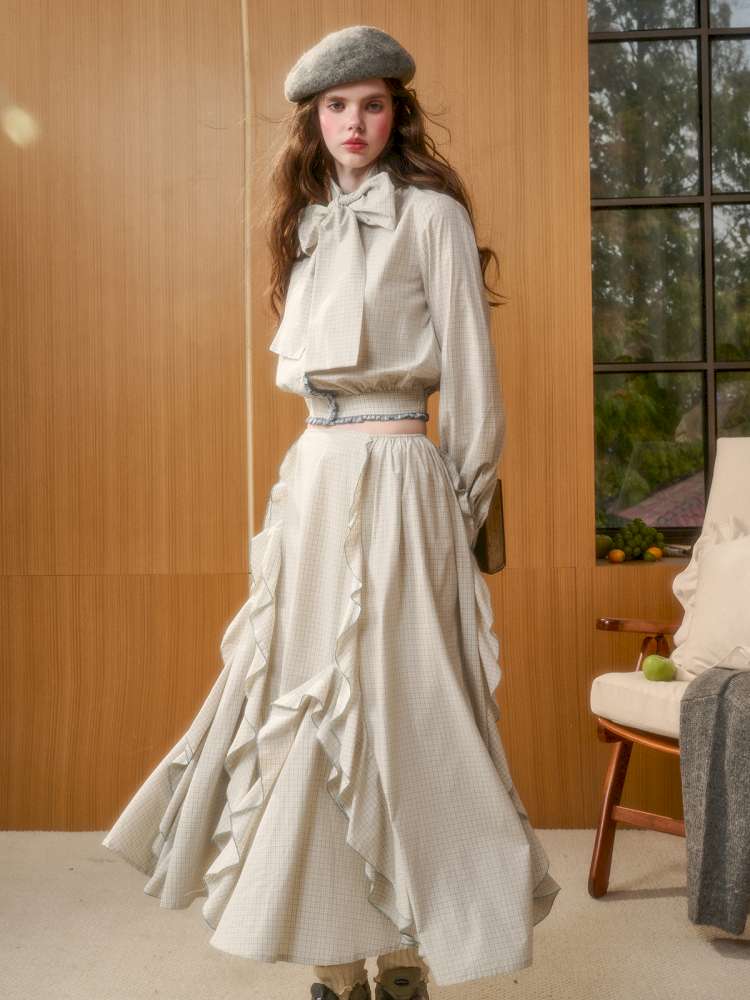 Organic Cotton Patchwork Floating Shirt Skirt【s0000014883】