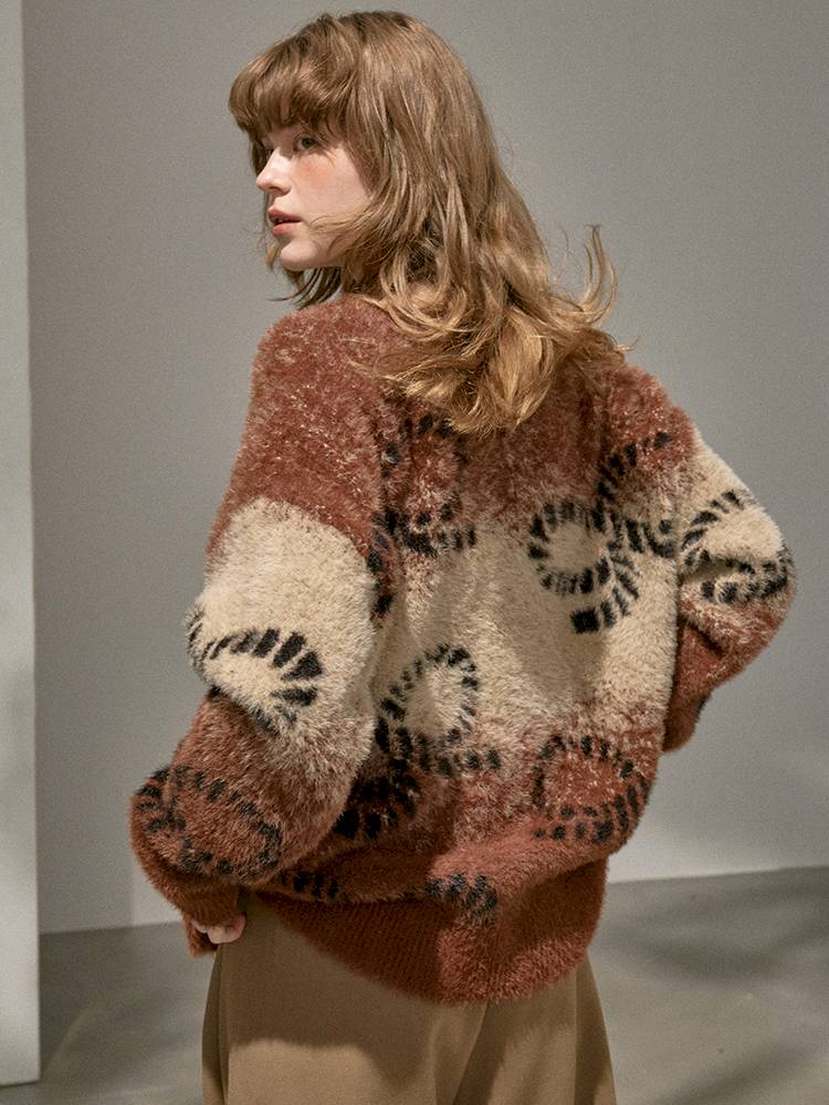 Oversized V-Neck Knit Cardigan【s0000014404】