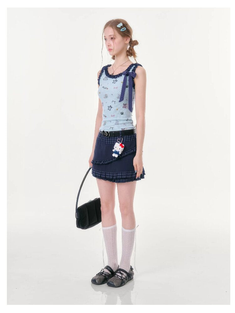 Plaid Pleated Hem Slimming Skirt【s0000016608】