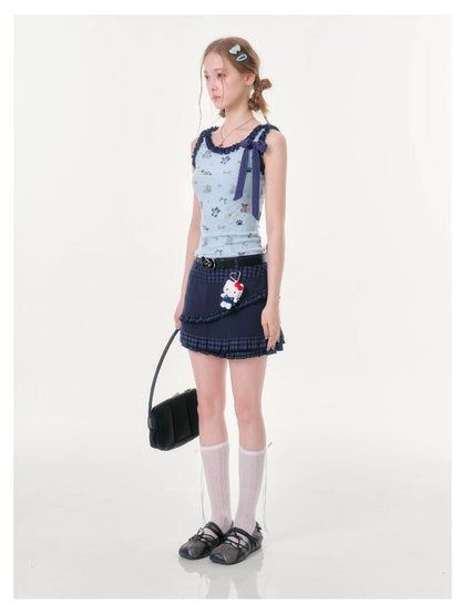 Plaid Pleated Hem Slimming Skirt【s0000016608】