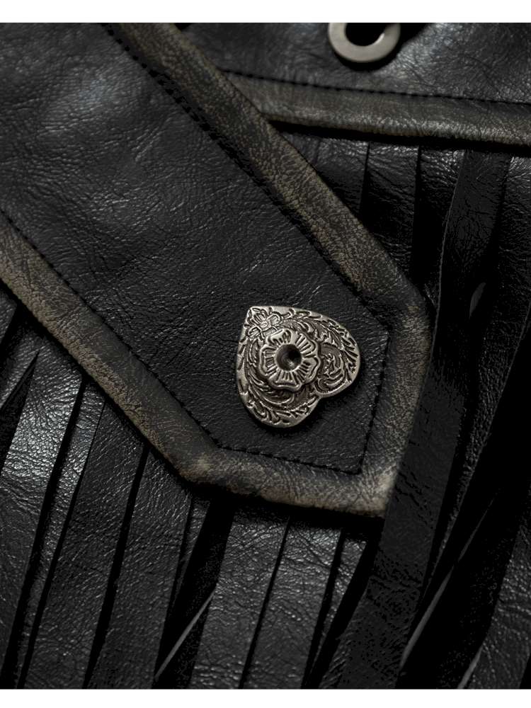 Heavy-Duty Fringe Wide Leather Belt【s0000014476】