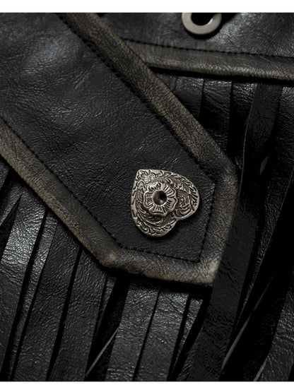 Heavy-Duty Fringe Wide Leather Belt【s0000014476】