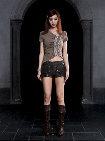 Bat Two Wear Knit Denim Shorts【s0000012306】