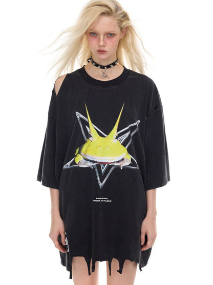 Distressed short-sleeve T-shirt【s0000012987】