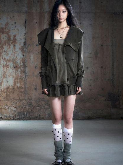 Real two pieces mesh splicing halter dress【s0000013893】