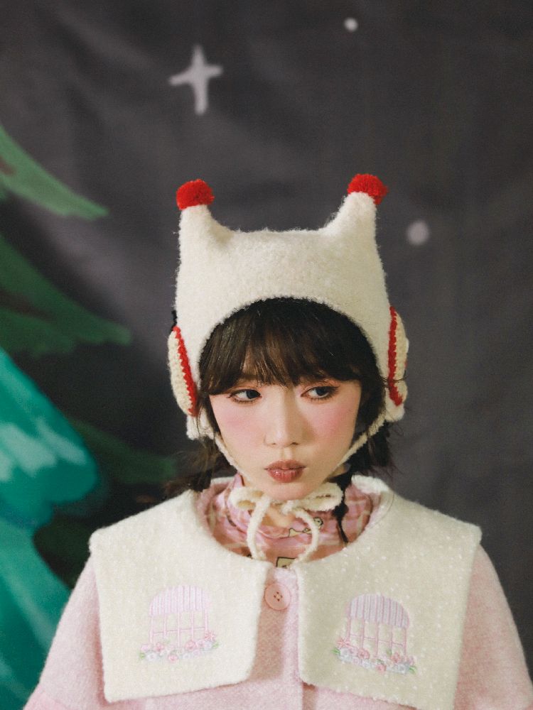 Dollhouse Embroidered Colorblocked Tweed Coat【s0000005691】