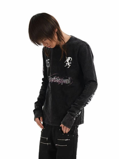 Demon SWAG Printed Long Sleeve T【s0000018361】