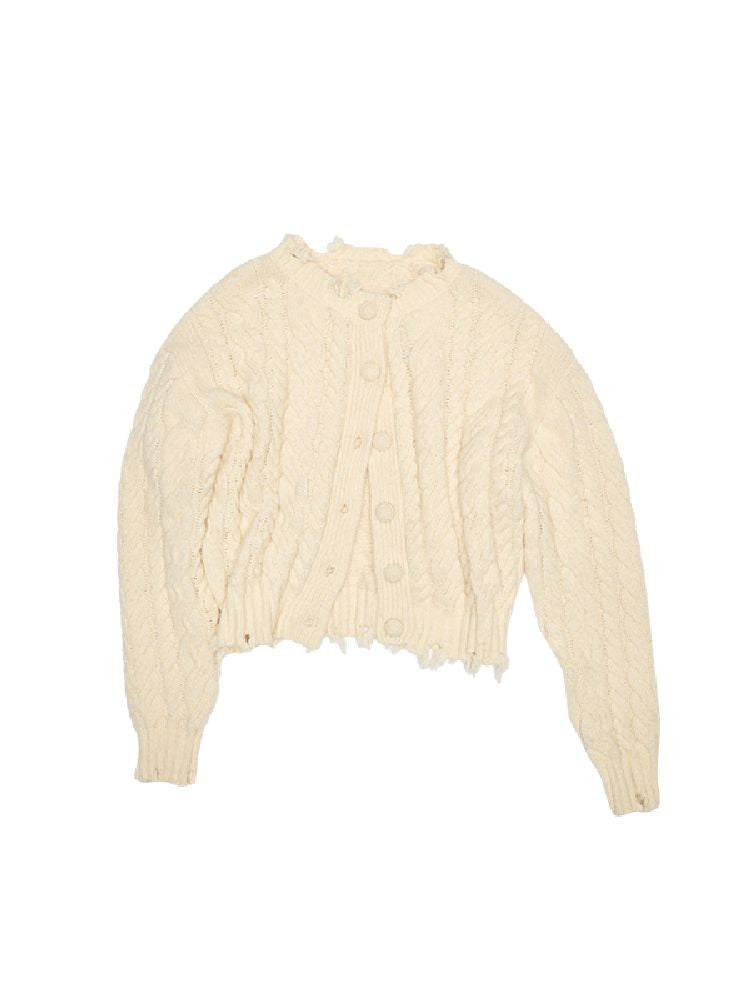 Twisted Flower Knit Cardigan Halter Skirt Set【s0000011570】