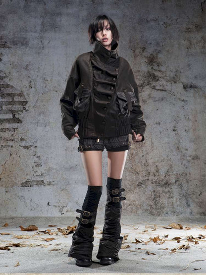 Oversized Fleece-Lined Flight Jacket【s0000014483】