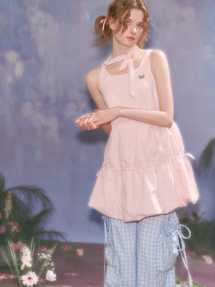 Lace Up Bud Hem Camisole Dress【s0000016615】