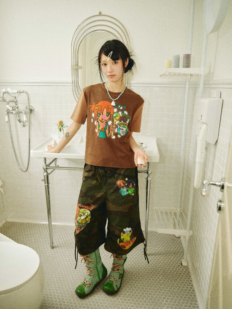 Bread Cat Camouflage Cargo Shorts【s0000018693】