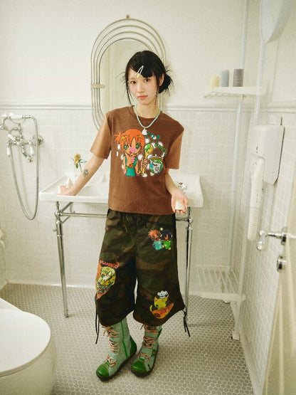 Bread Cat Camouflage Cargo Shorts【s0000018693】