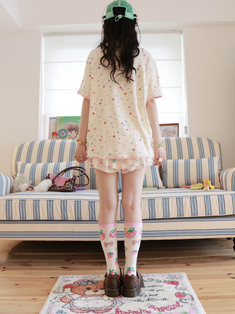 Floral Print Loose T-Shirt Top【s0000017507】