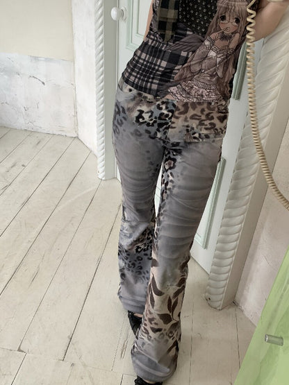 Vintage Seal Leopard Bell Bottoms【s0000018090】