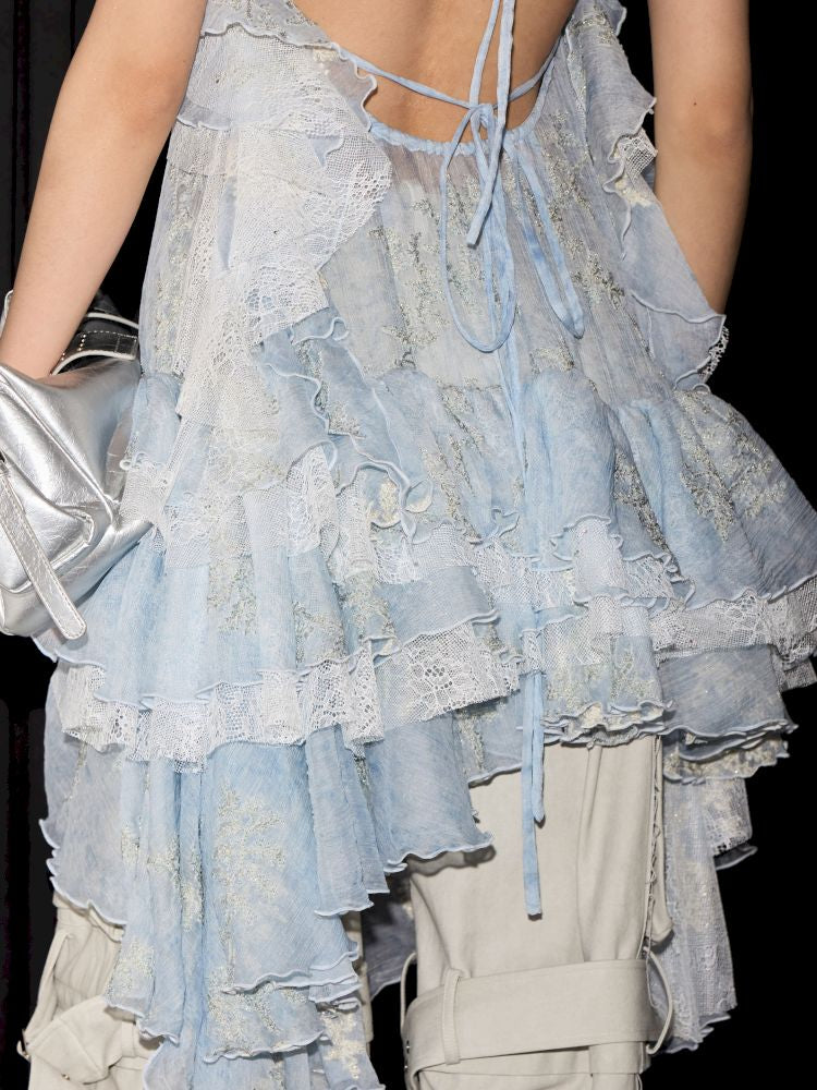 Embroidery Two Piece Neck Vest Dress【s0000013213】