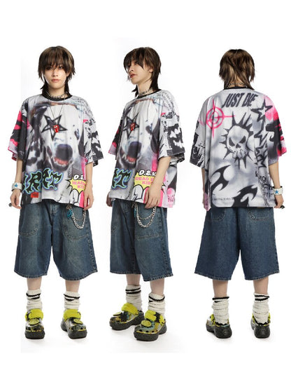 American Graffiti Print T-shirt【s0000015888】
