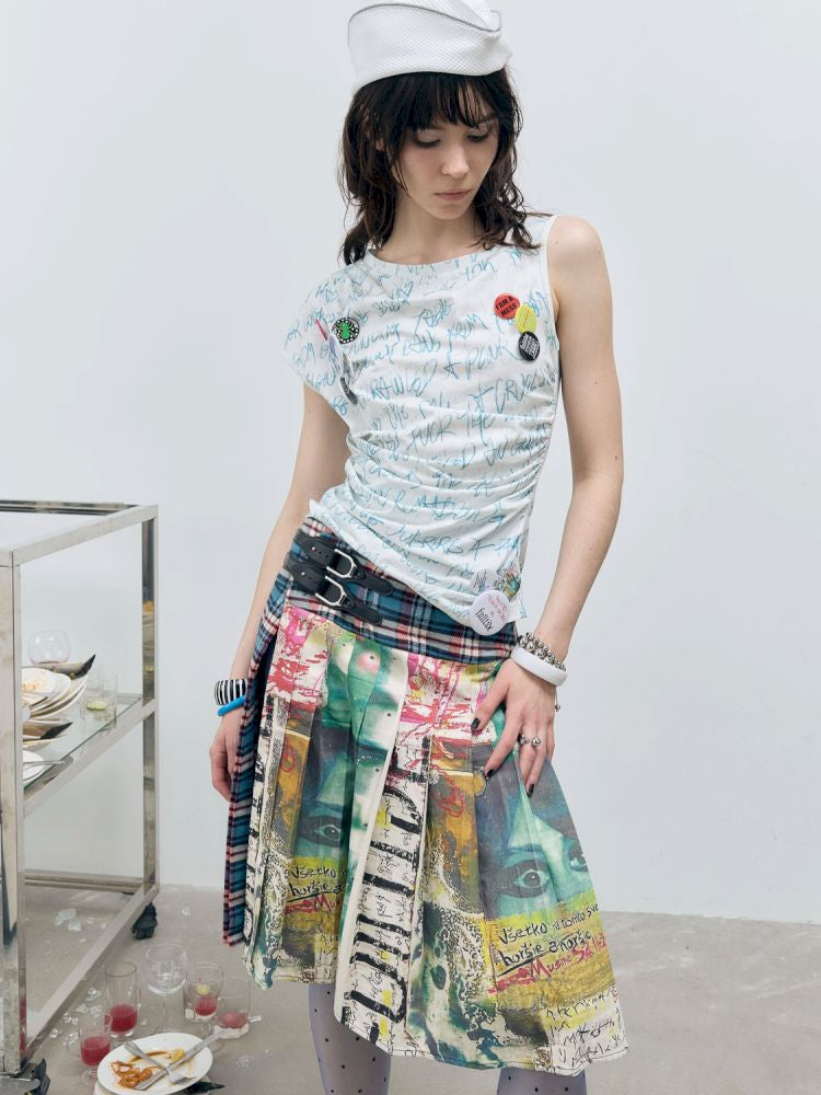 Plaid Half Pleated Skirt【s0000012413】