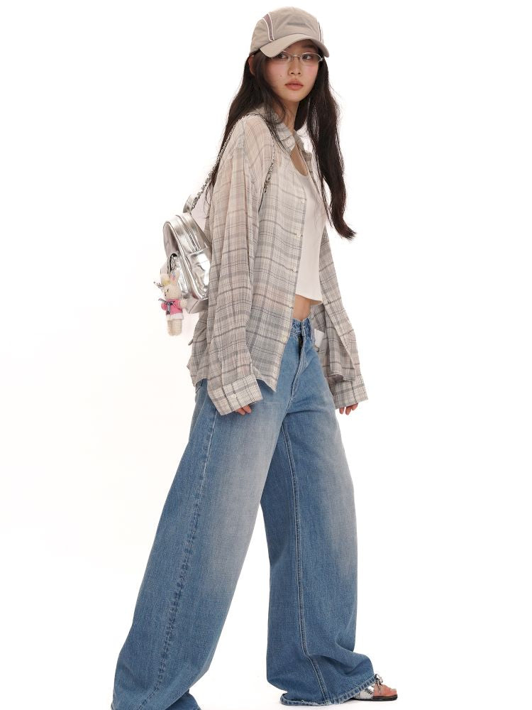 Gradient spray horsey loose shirt jacket【s0000013423】