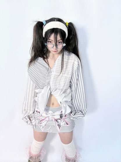 Loose casual versatile long-sleeved blouse【s0000013282】