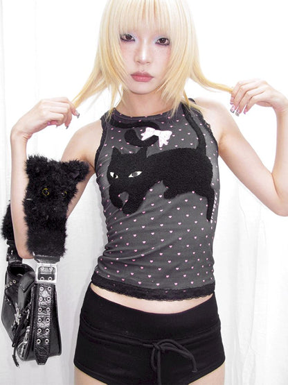 Polka Dot Print Tank Top【s0000013878】