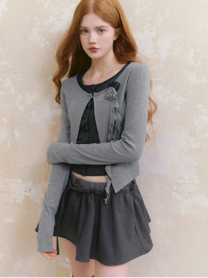 Round neck wool knit cardigan【s0000012139】