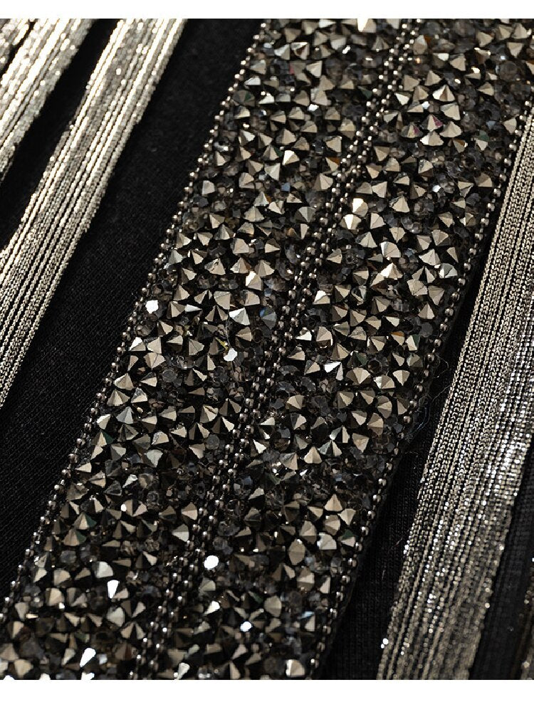 Sequins Fringed Diamond Halterneck Vest【s0000016987】