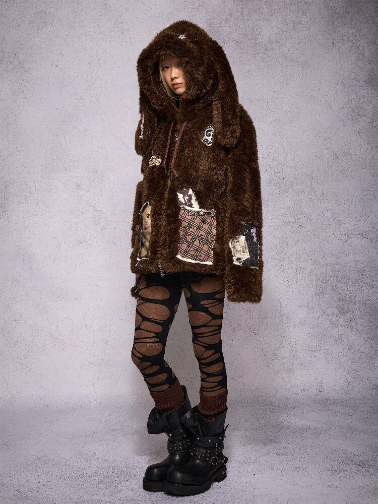 Rabbit Patch Fur Jacket【s0000019136】