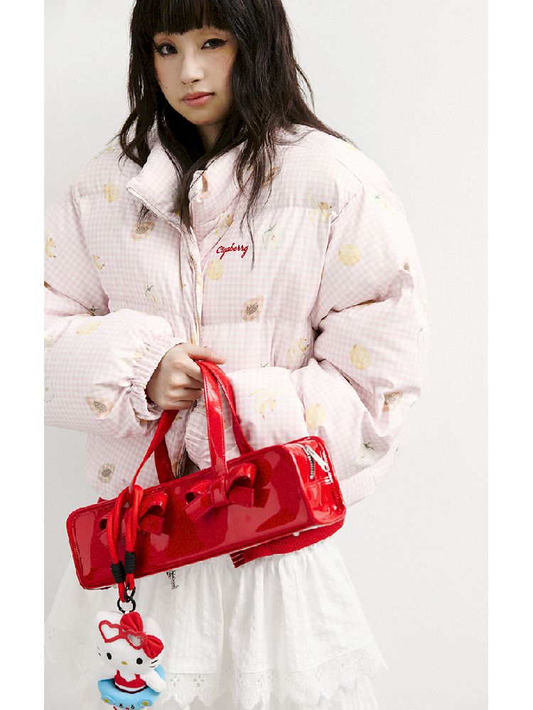 레트로 프린트 코튼 짧은 코트 [S0000011428]