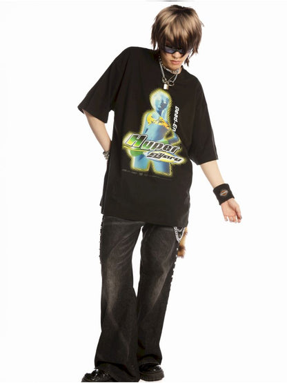 Hip-hop trend loose hundred T-shirt【s0000013602】